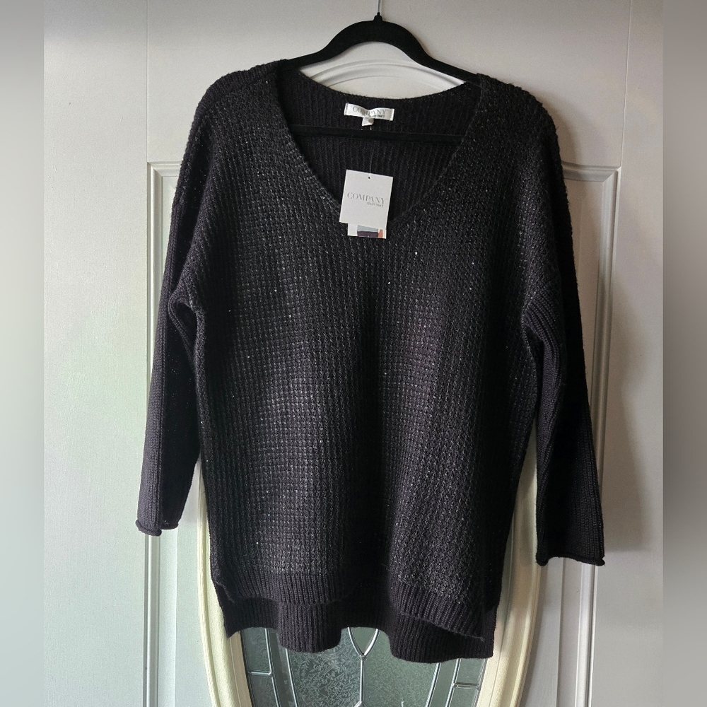 Ellen Tracy “Company” Black Magic Metallic Sweater – Size Large – New with Tags